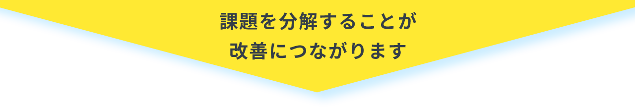 課題を分解することが改善につながります